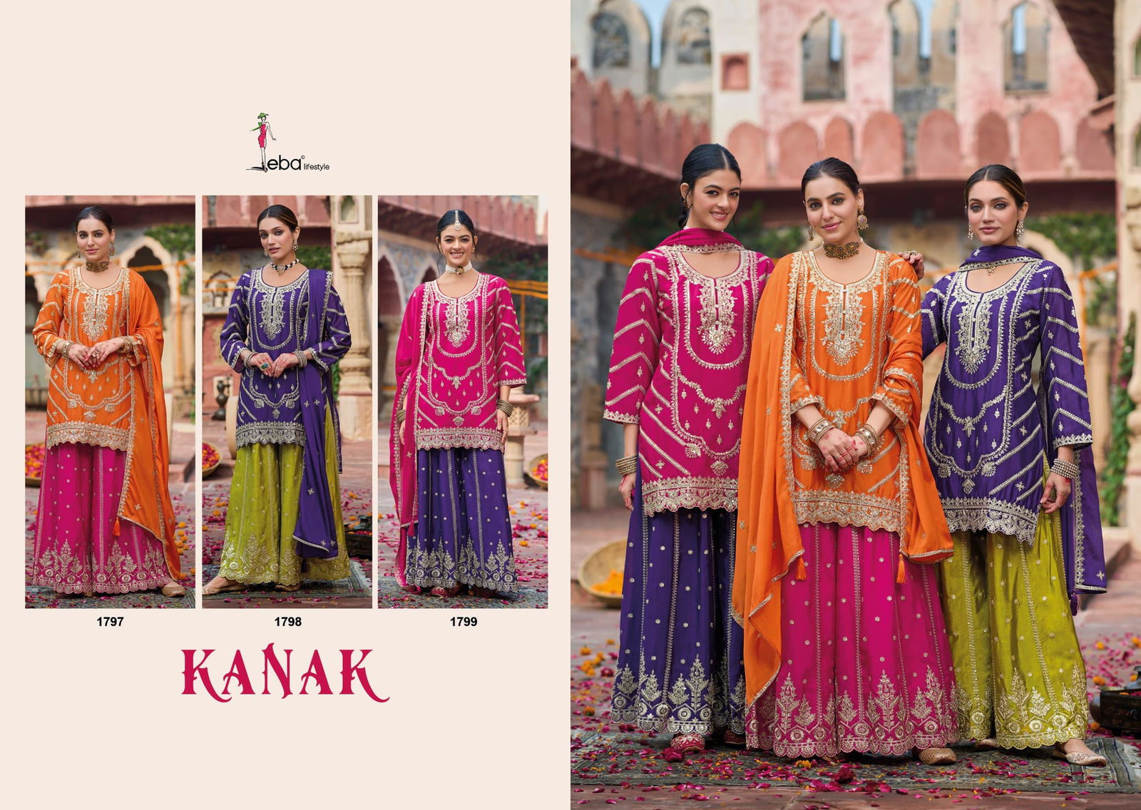 Kanak By Eba Chinon Designer Readymade Suits Orders In India